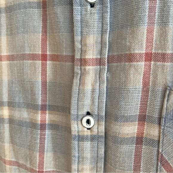 Flag & Anthem Reston Vintage Wash Button  Down Long Sleeve Plaid Shirt - Picture 15 of 15